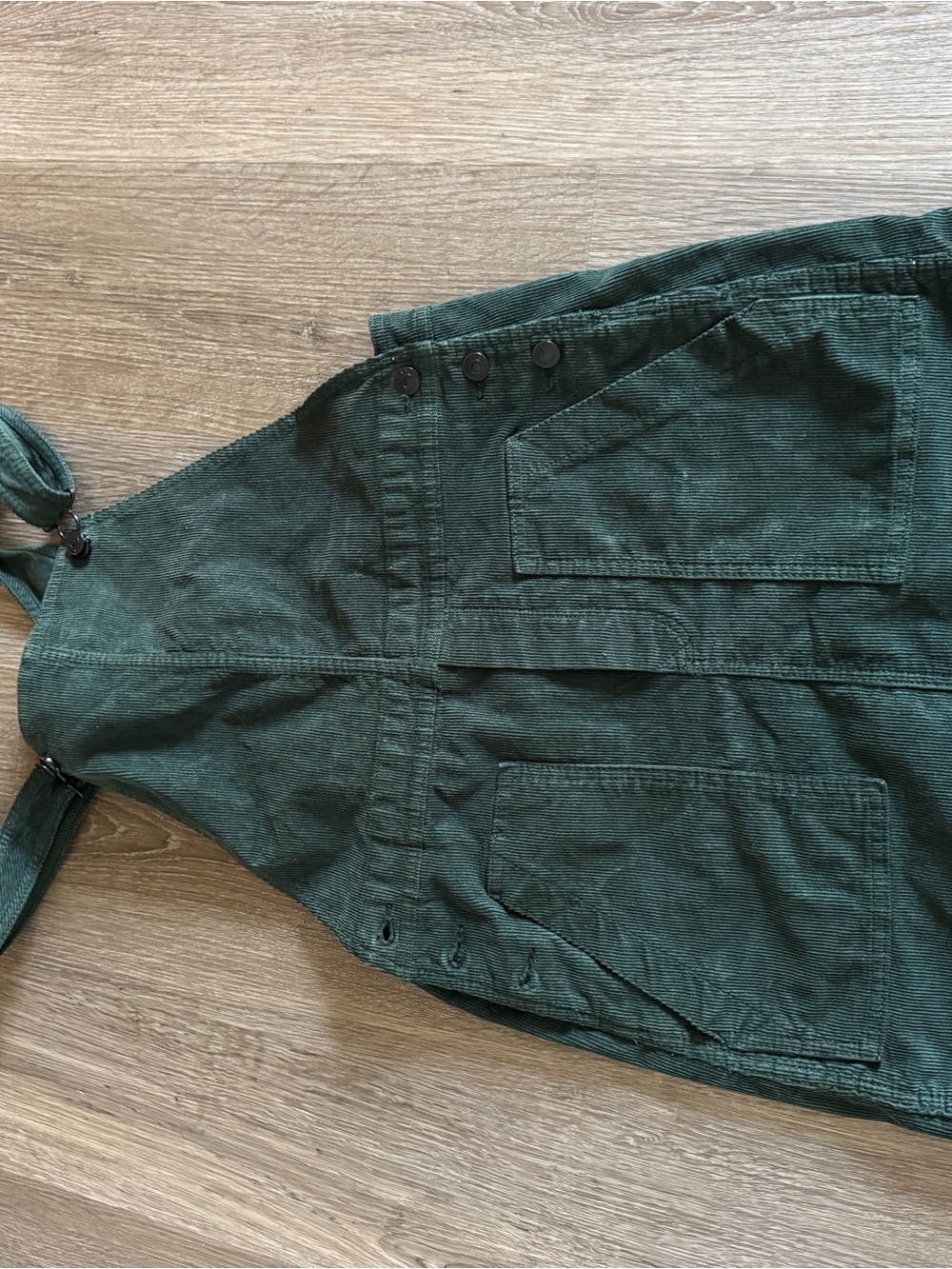Wonmen Forest Green Corduroy overall dress